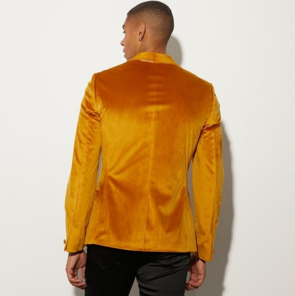 Velvet Skinny Fit Men Blazer - Picture 3 of 4